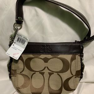 Coach Signature Zoe shoulder bag khaki/mahogany